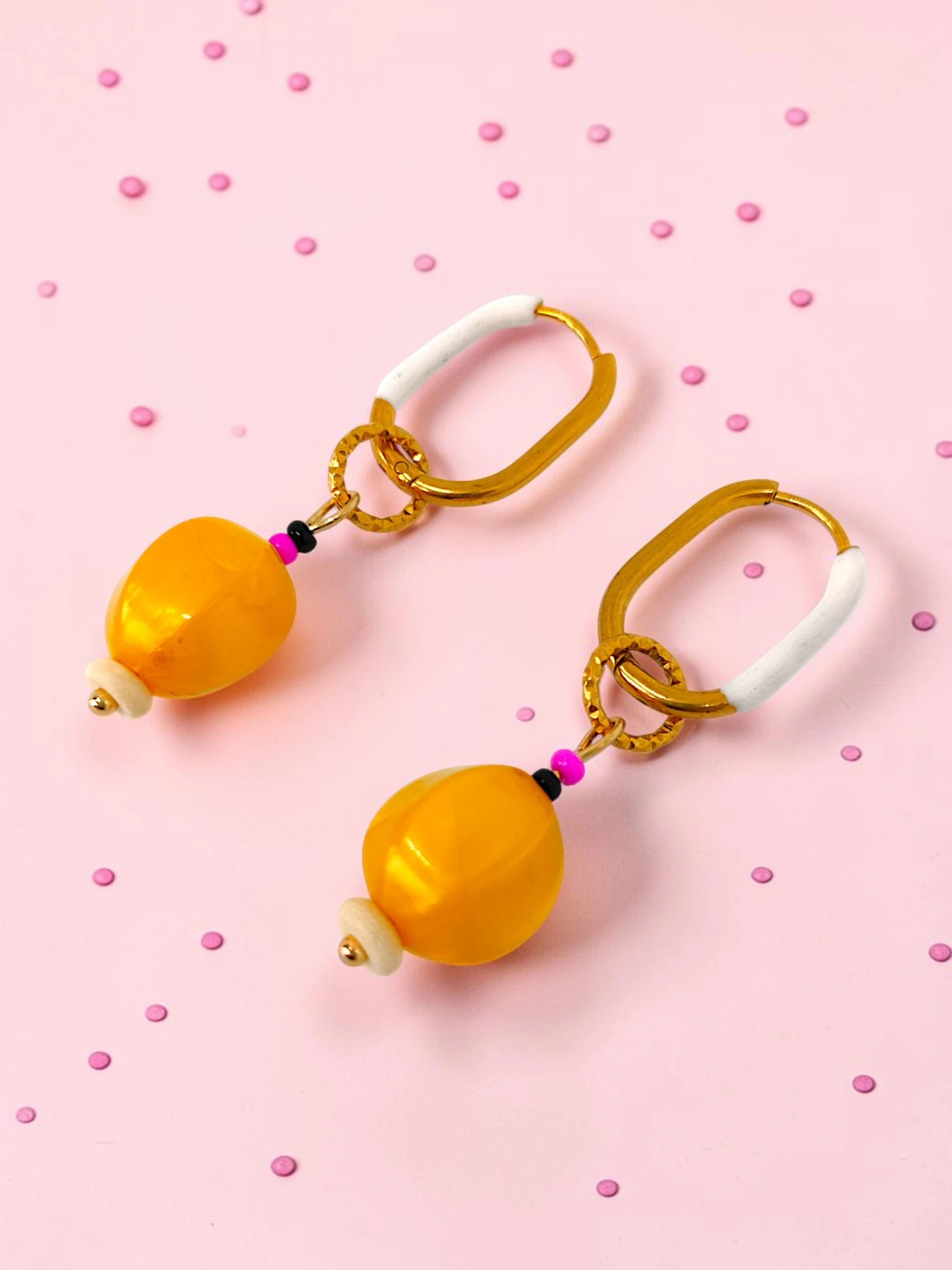 Kolczyki modułowe – Yellow Neon - obrazek 2