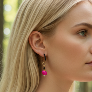 Kolczyki modułowe Fuchsia Neon